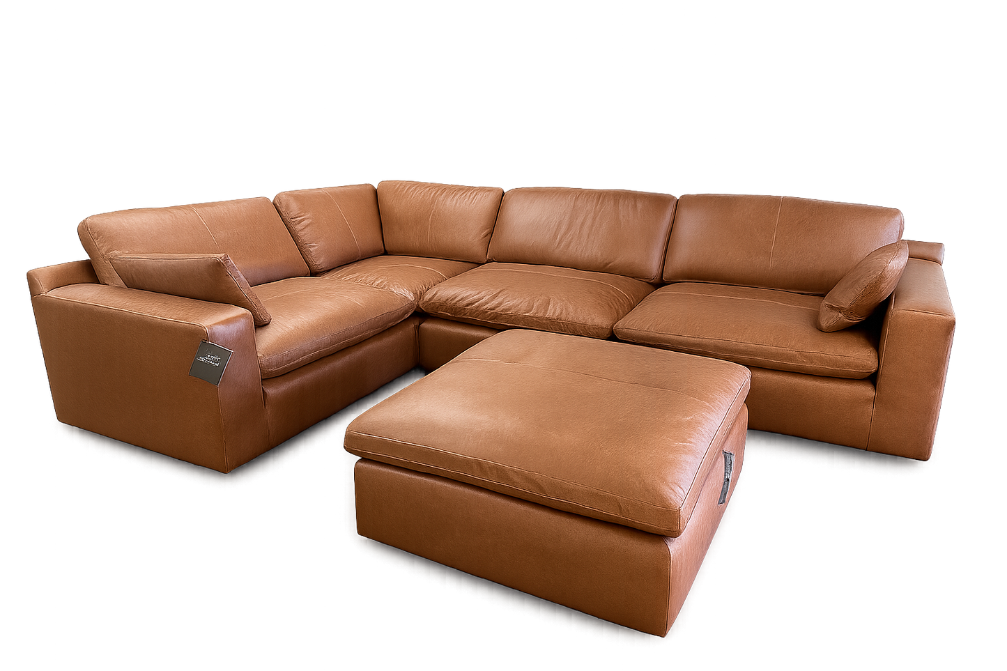 Emilia 4-pc Leather Modular Sectional with Ottoman