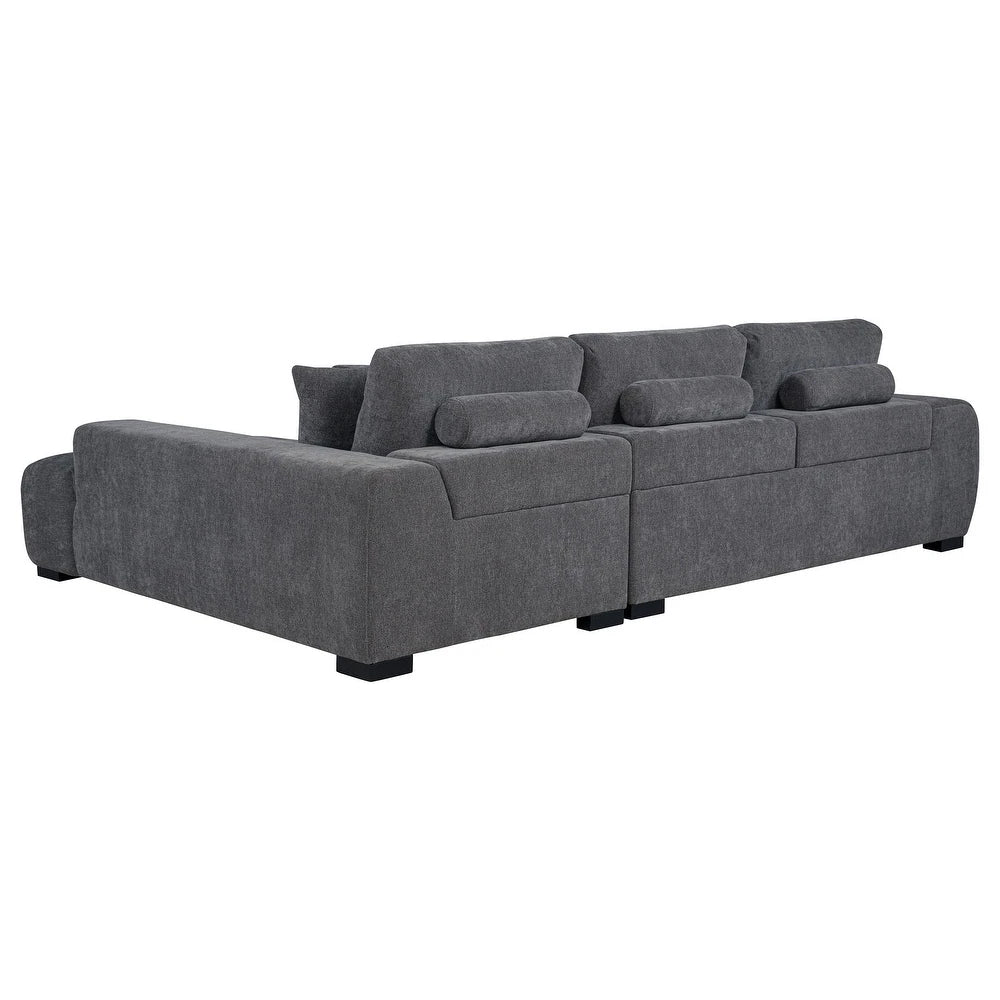 Octavia Upholstered Sectional Chaise Sofa and Ottoman