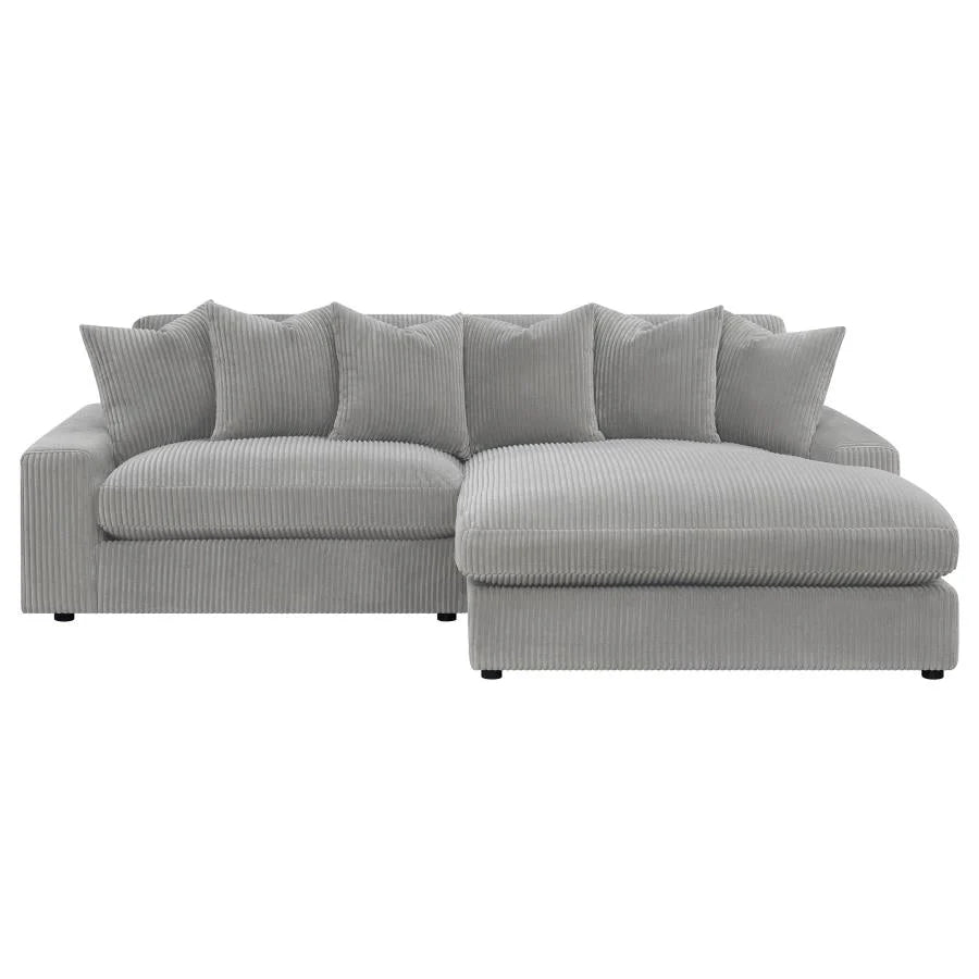 Blaine 2pc Sectional with Reversible Chaise Corduroy in Gray