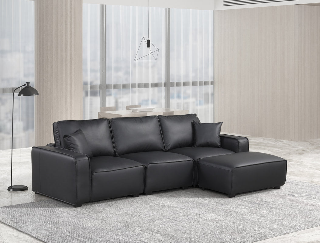 Columbia Black Sectional Sofa