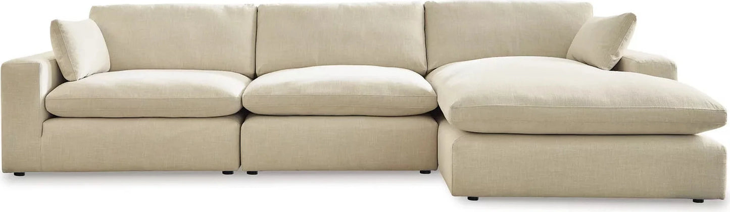 Elyza 3-Piece RAF Sectional With Chaise In Linen