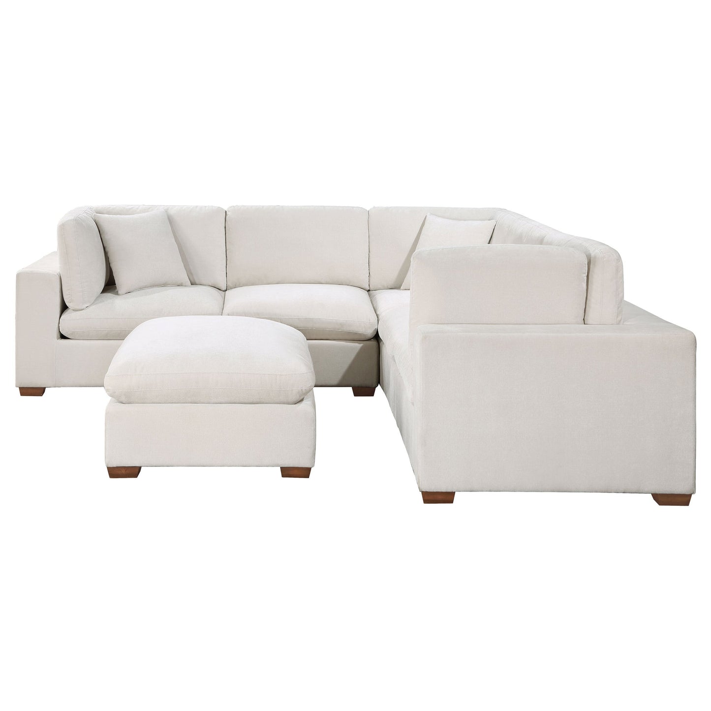 Lakeview 5-Piece Upholstered Modular Sectional Sofa Ivory
