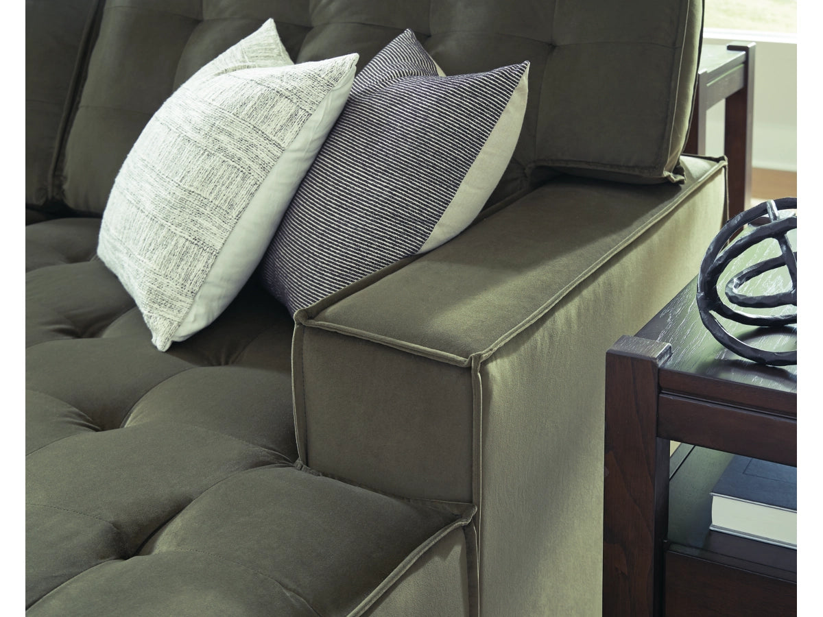 Olive Green Velvet Sofa