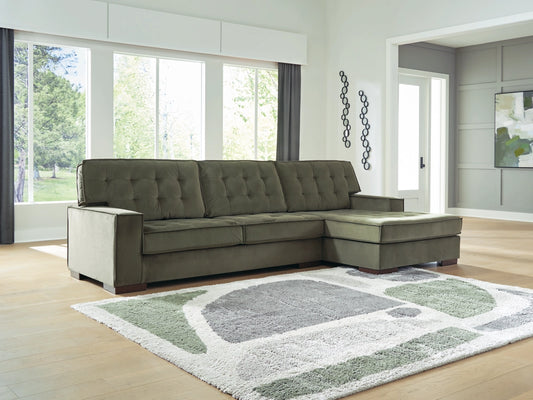 Olive Green Velvet Sofa