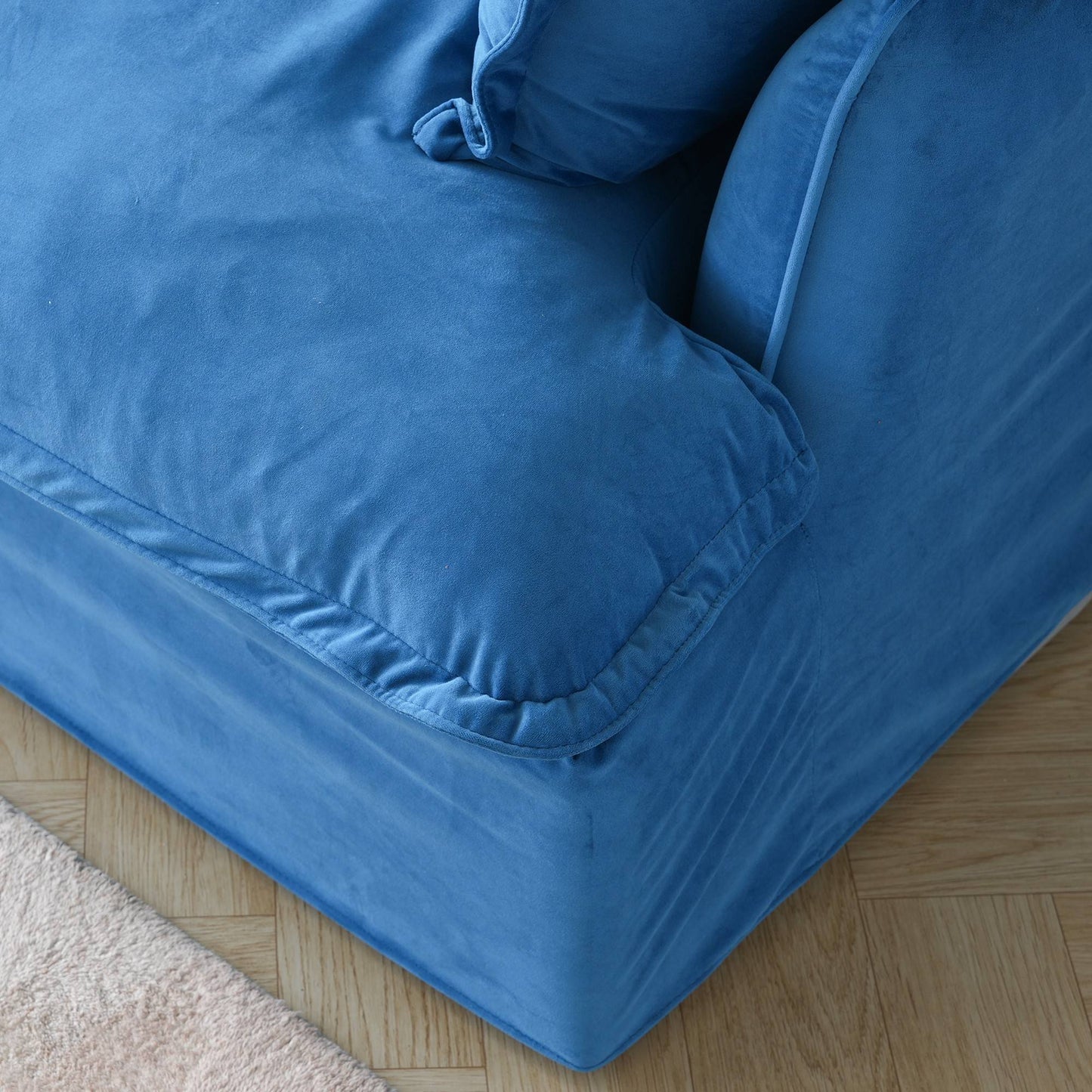 Blue Velvet Cloud Sofa