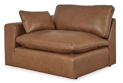 Luxury Brown Leather Modular Sectional 5pc with Ottoman