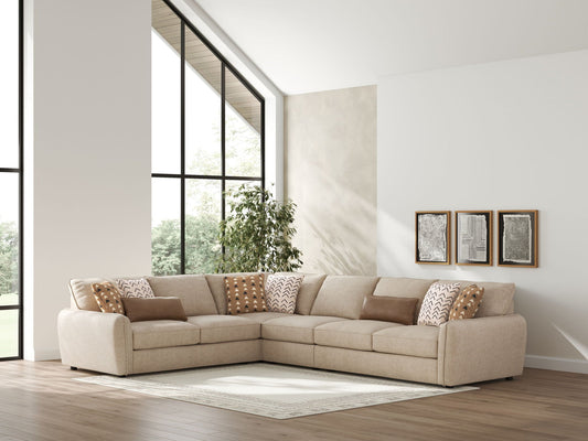 3-pc L-Shape Sectional Sofa Beige