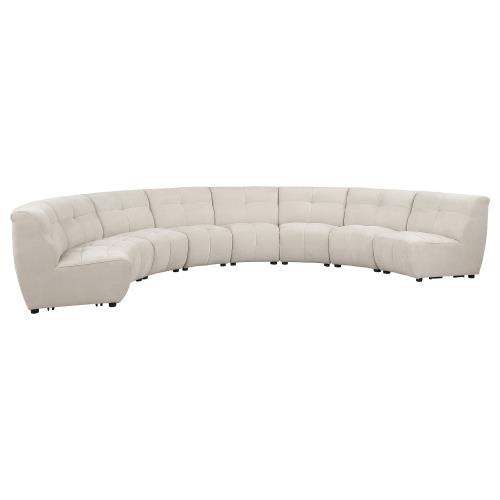 Charlotte 8-Piece Upholstered Curved Modular Sectional Sofa Ivory