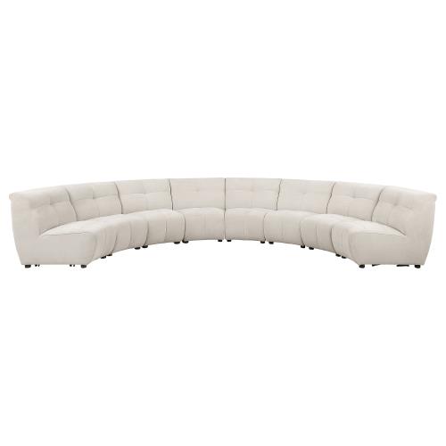 Charlotte 8-Piece Upholstered Curved Modular Sectional Sofa Ivory