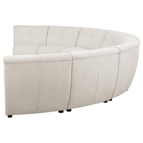 Charlotte 8-Piece Upholstered Curved Modular Sectional Sofa Ivory