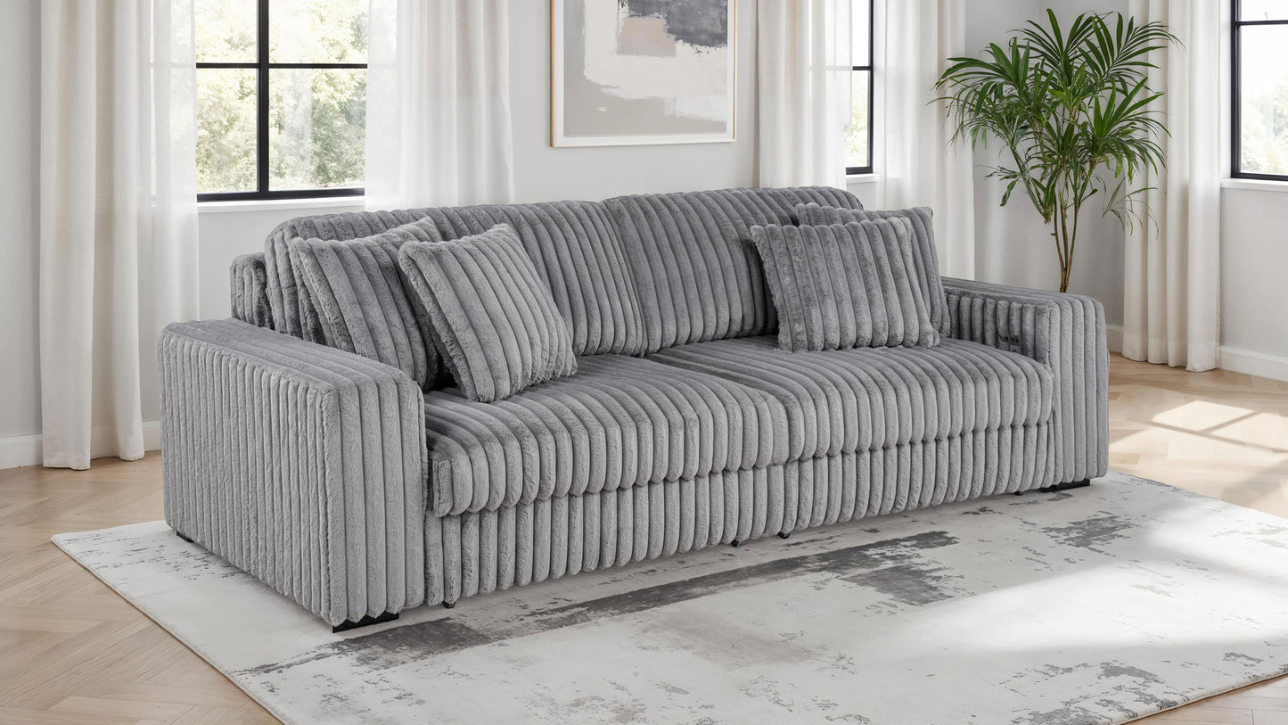 Corduroy Dual Power Chaise Sofa