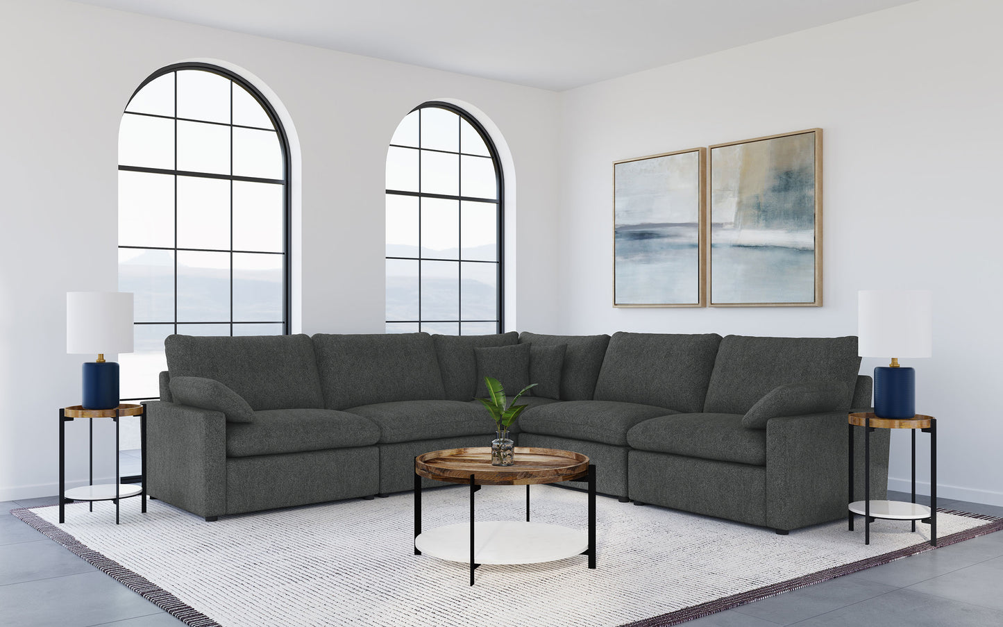 Collins 5-Piece Modular Power Reclining Sectional Dark Gray