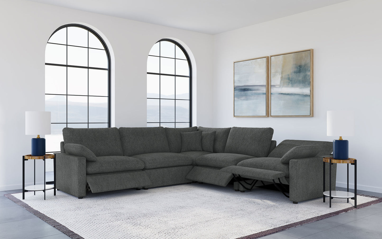 Collins 5-Piece Modular Power Reclining Sectional Dark Gray
