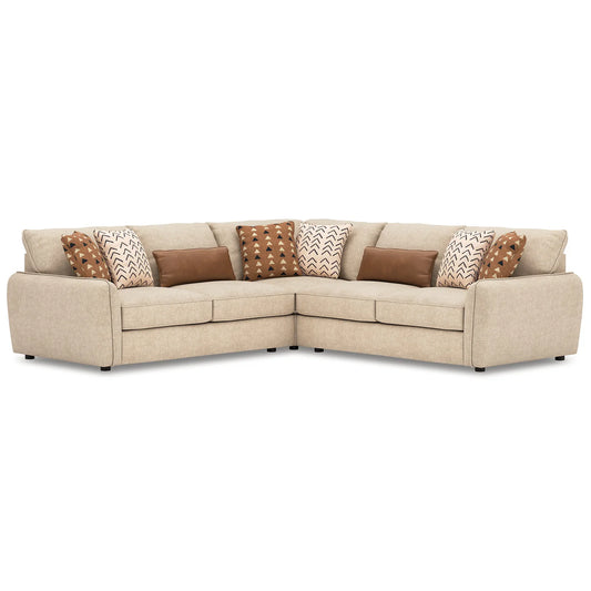 3-pc L-Shape Sectional Sofa Beige