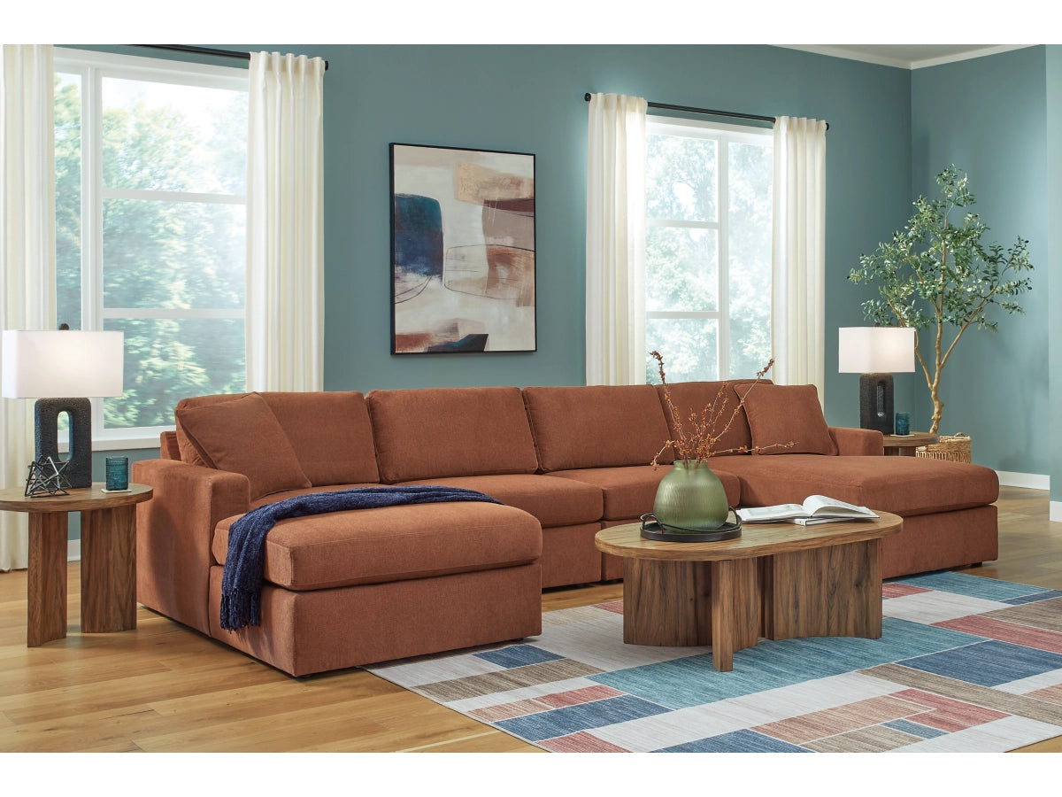 Modmax 4-Piece Modular Next-Gen Nuvella™ Performance Fabric Double Chaise Sectional