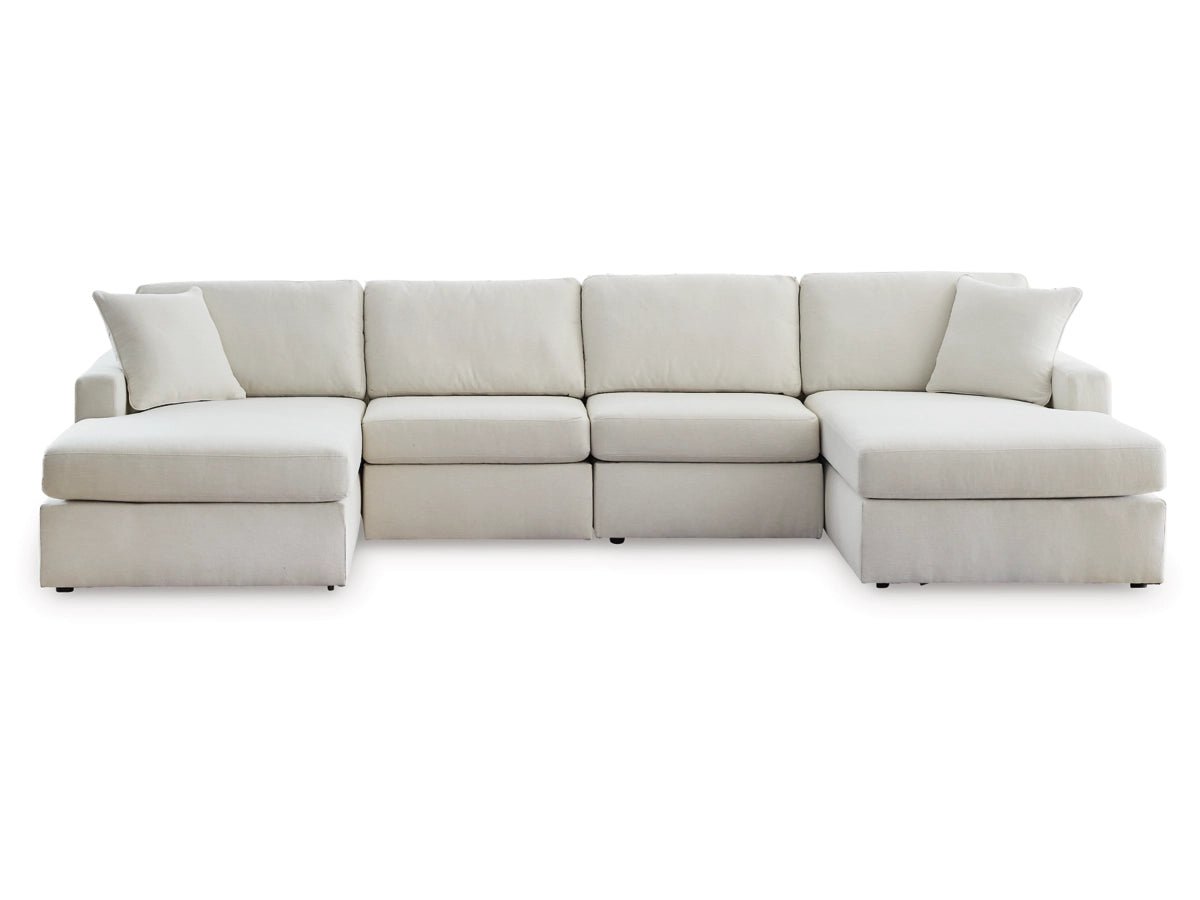 Modmax 4-Piece Modular Next-Gen Nuvella™ Performance Fabric Double Chaise Sectional
