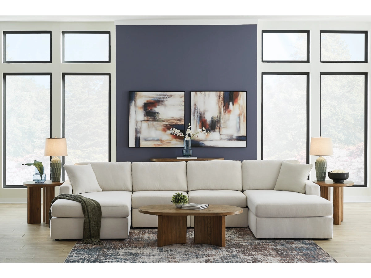 Modmax 4-Piece Modular Next-Gen Nuvella™ Performance Fabric Double Chaise Sectional