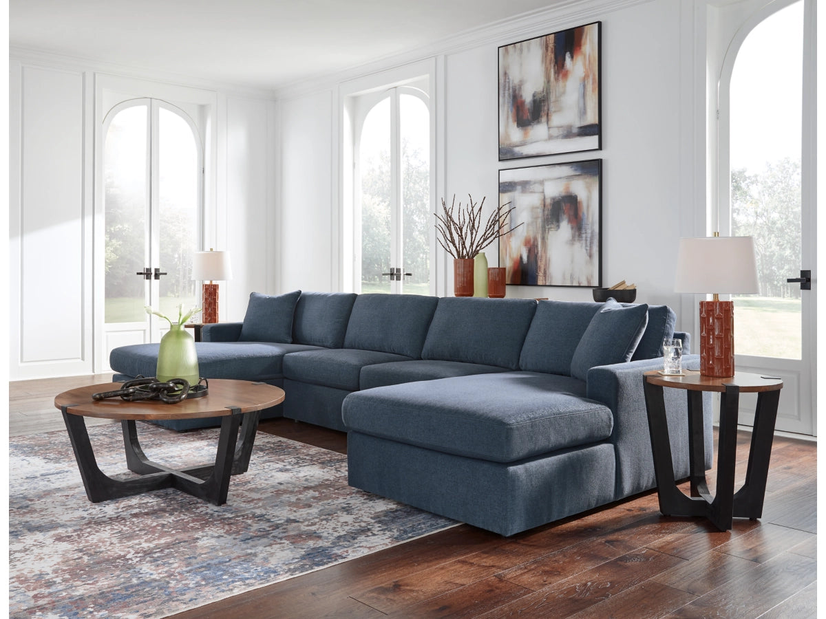 Modmax 4-Piece Modular Next-Gen Nuvella™ Performance Fabric Double Chaise Sectional