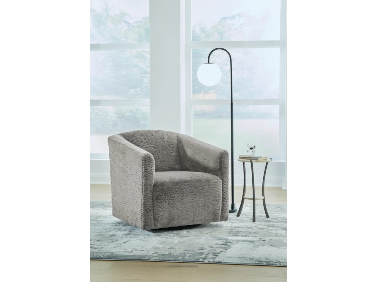 Bramner Faux Fur Swivel Accent Chair