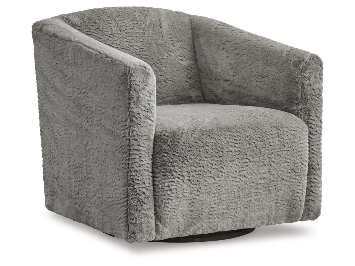 Bramner Faux Fur Swivel Accent Chair