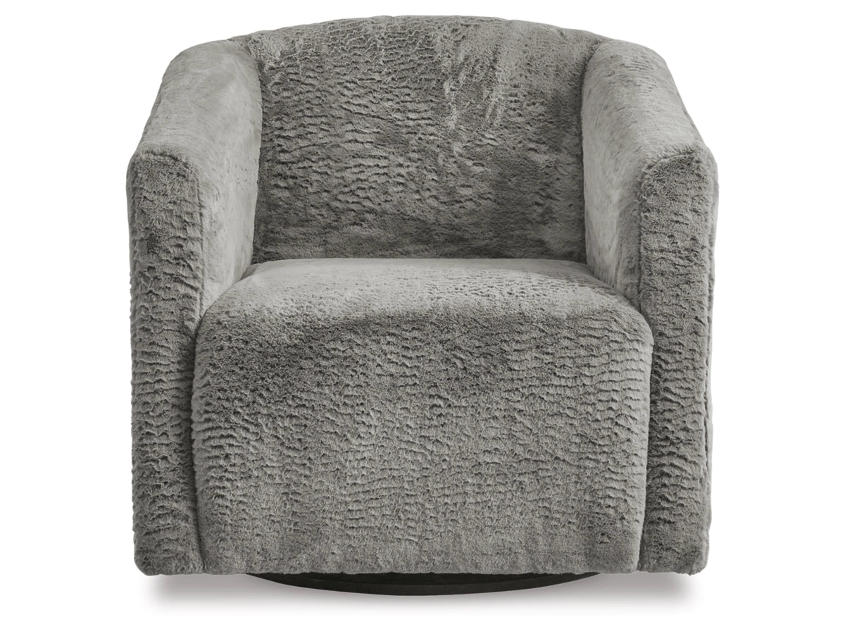 Bramner Faux Fur Swivel Accent Chair
