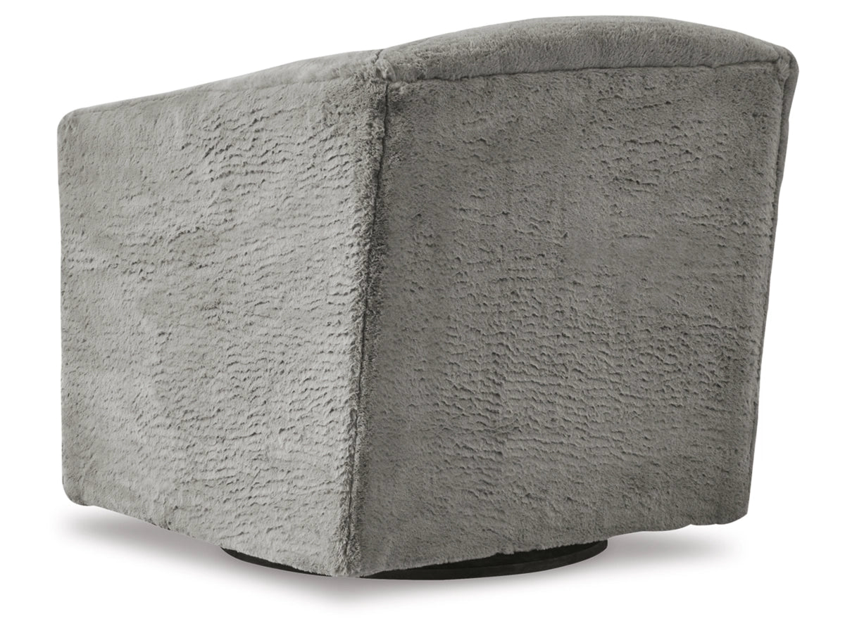 Bramner Faux Fur Swivel Accent Chair