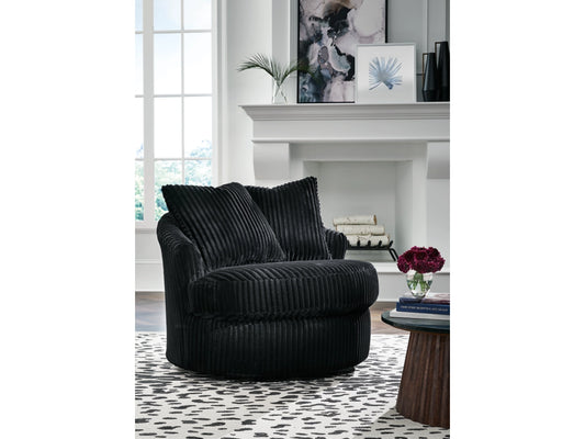 Gramwell Swivel Accent Chair Black