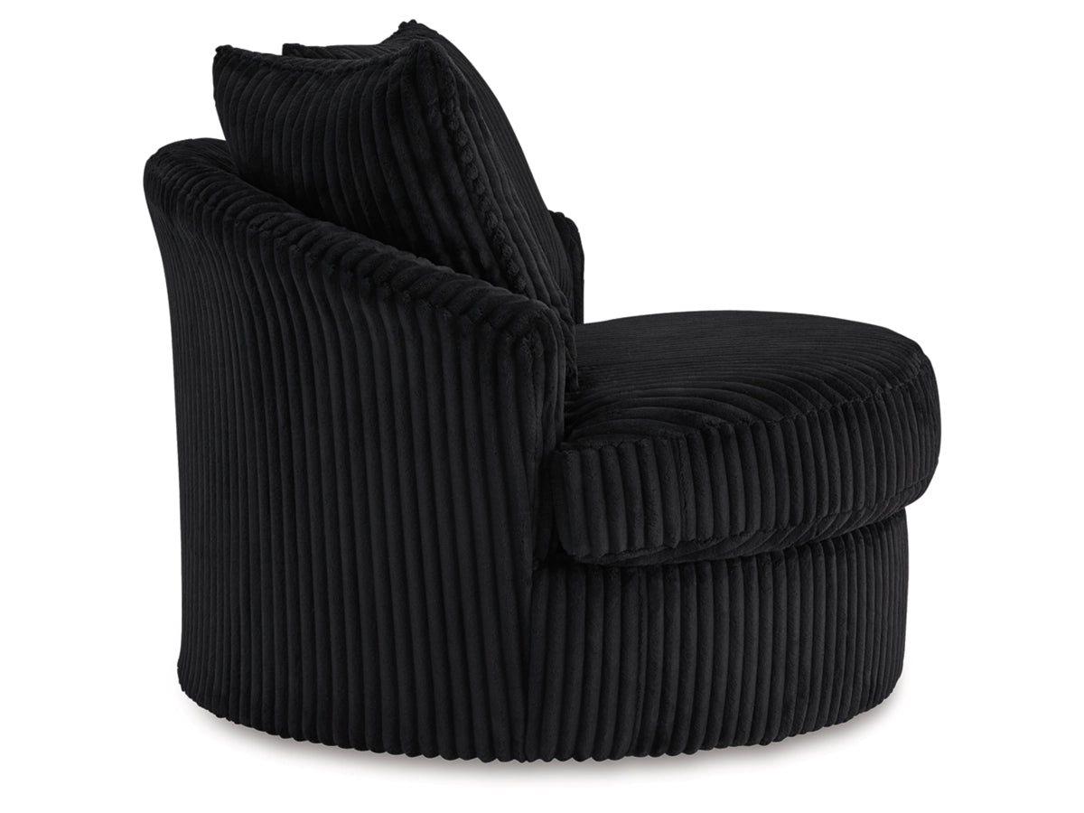 Gramwell Swivel Accent Chair Black