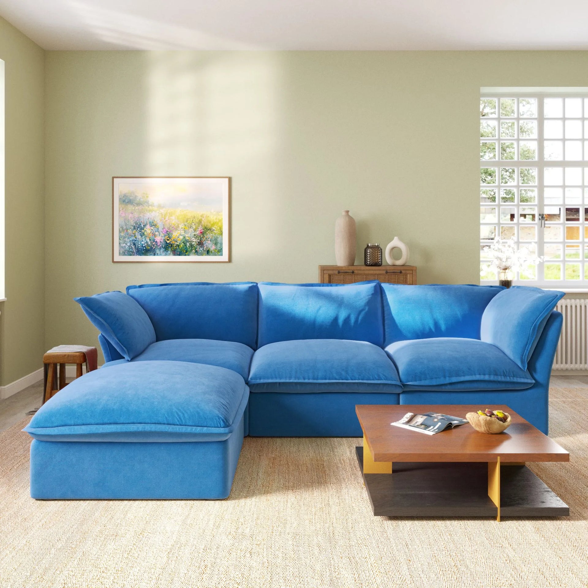 Blue Velvet Cloud Sofa – DoReMi Sofa