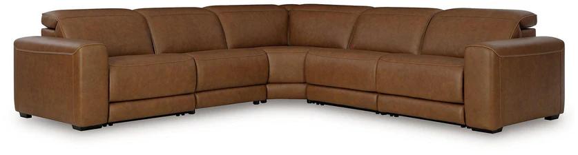 Rally-Up 5-Piece Dual Power Leather Reclining Modular Sectional
