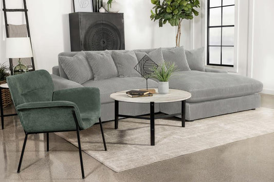 Blaine 2pc Sectional with Reversible Chaise Corduroy in Gray