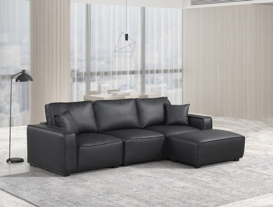 Columbia Black Sectional Sofa