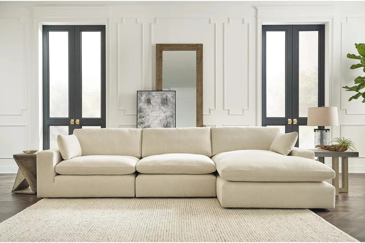 Elyza 3-Piece RAF Sectional With Chaise In Linen