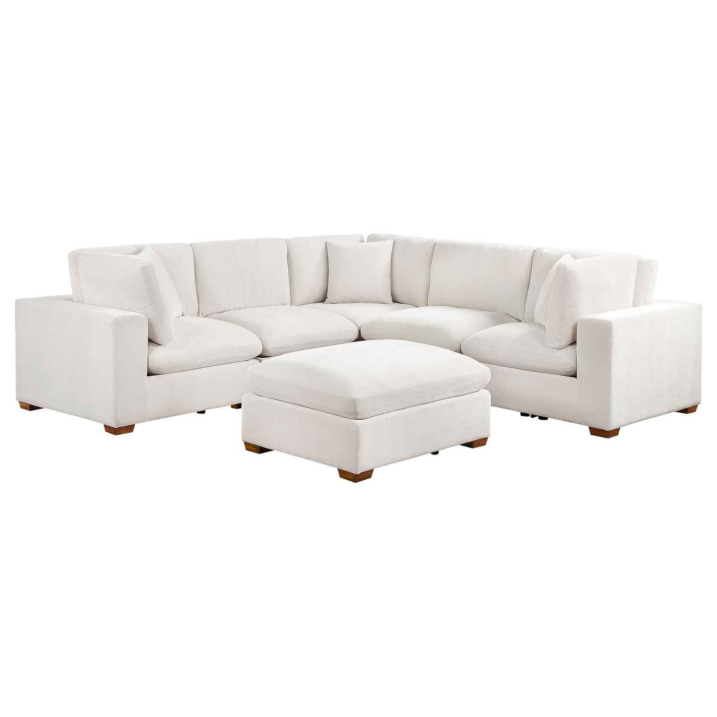 Lakeview 5-Piece Upholstered Modular Sectional Sofa Ivory