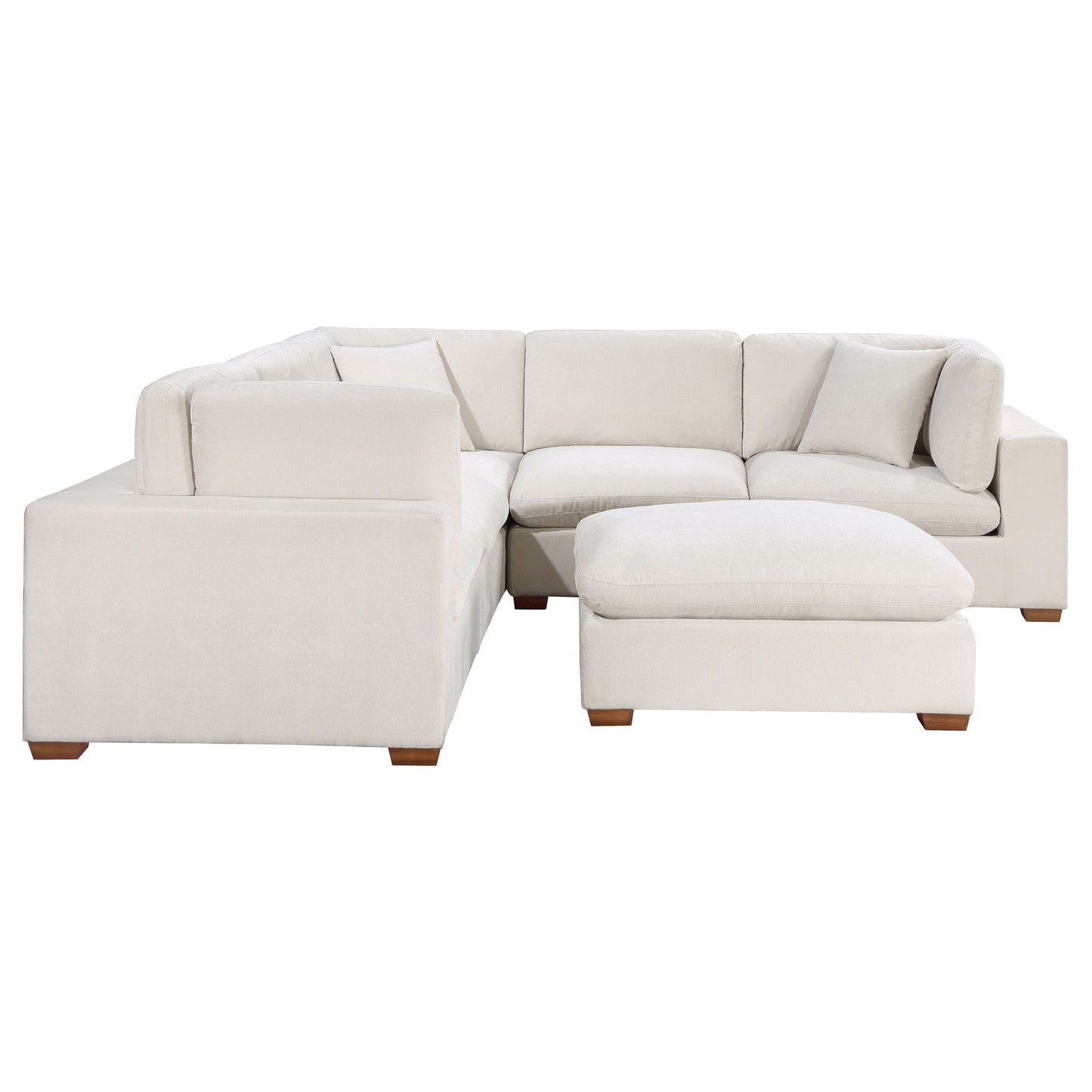 Lakeview 5-Piece Upholstered Modular Sectional Sofa Ivory