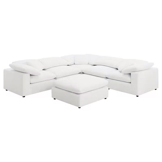 Raleigh 4-piece Boucle Upholstered Modular Sectional Ivory