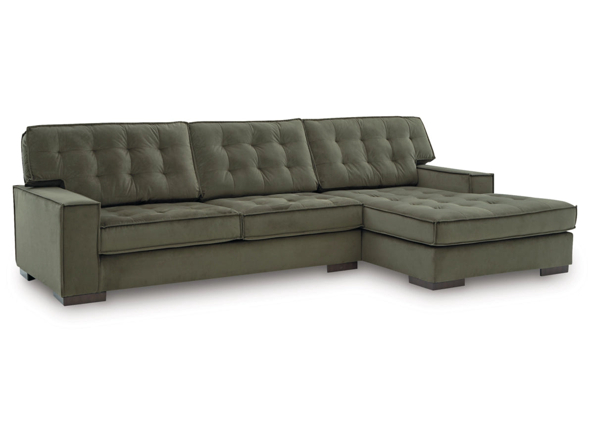 Olive Green Velvet Sofa